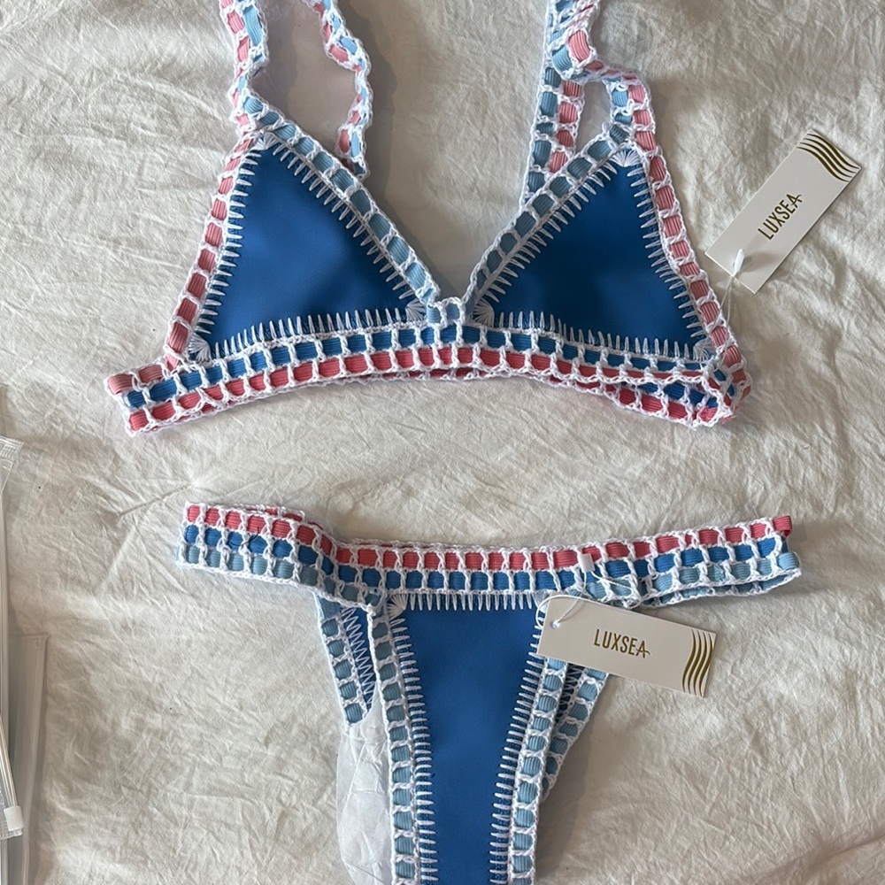 Luxsea Blue Crochet Bikini Set